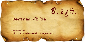 Bertram Éda névjegykártya